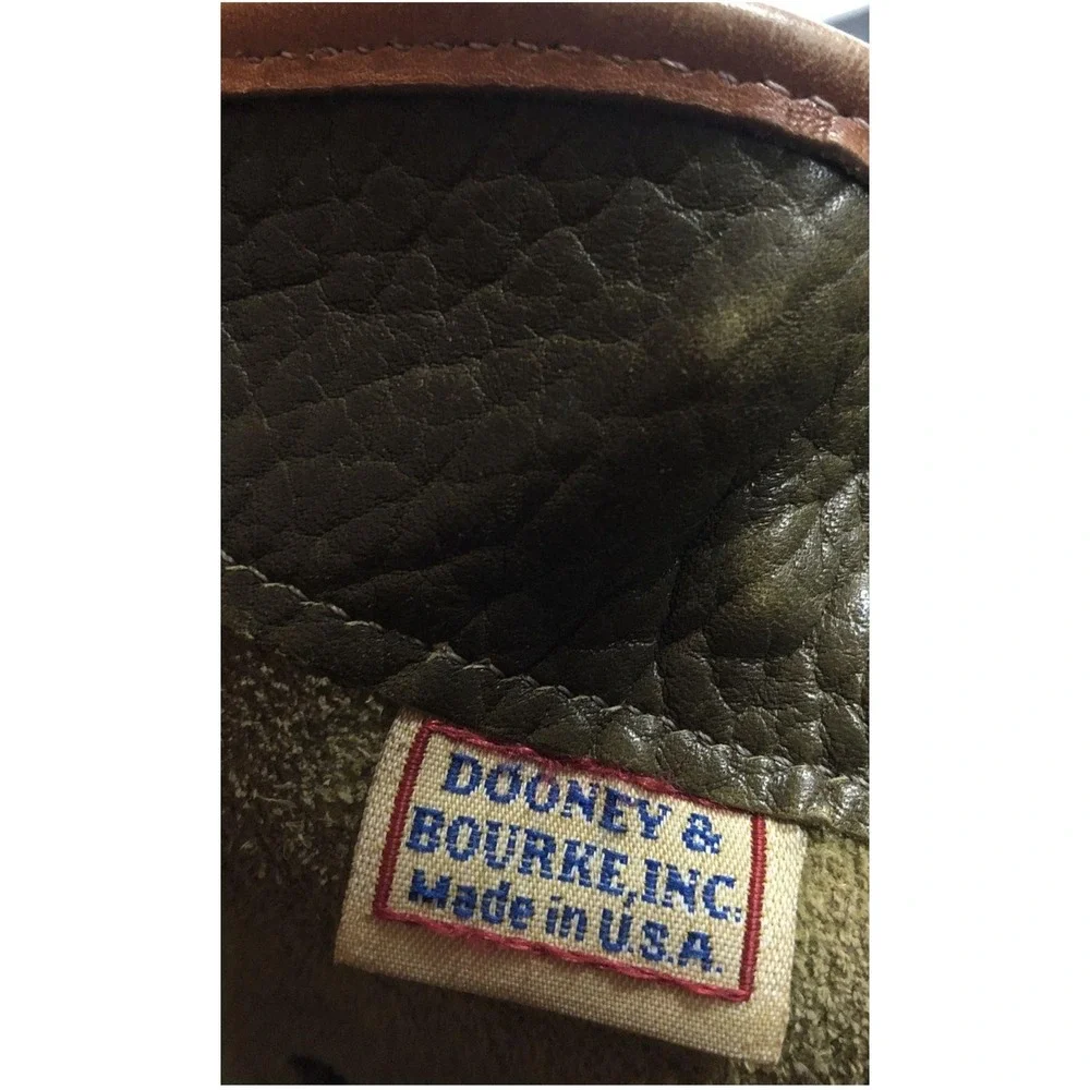 Vintage Dooney & Bourke AWL Leather Satchel Crossbody Bag Green USA Duck